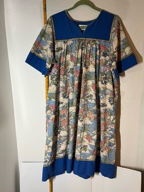 Vintage cotton Krist Gudnason California caftan muumuu house dress